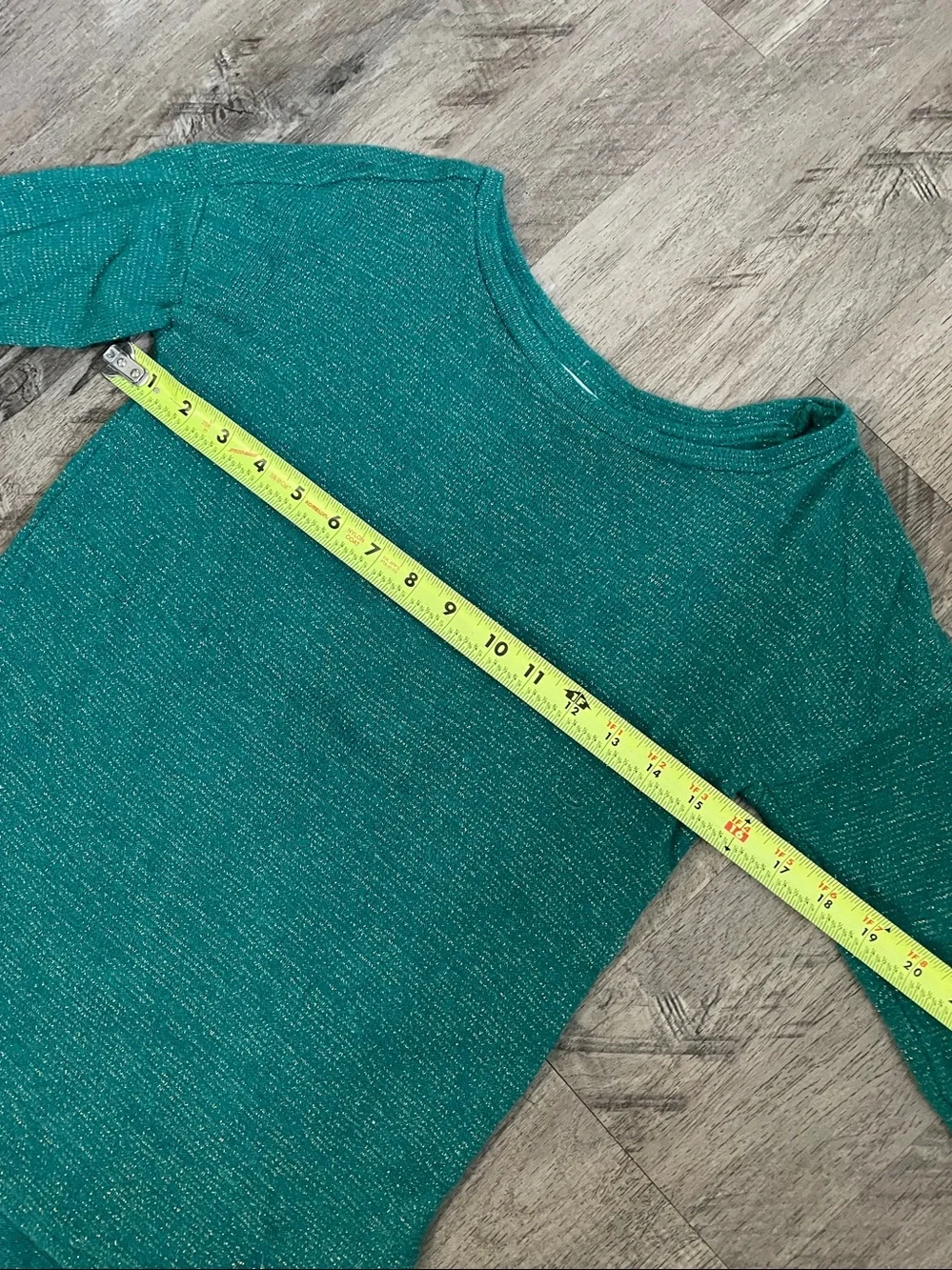 Old Navy Teal Metallic-Knit 3/4  Sleeve Top